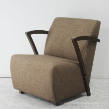 Madeira maciça com tecido sofá macio cadeira de salão